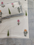 BS186: Block Print S. King Double Bed Sheets