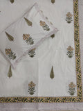 BS186: Block Print S. King Double Bed Sheets