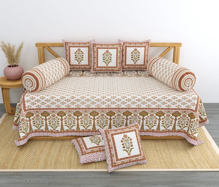 BS193: Karanpur Diwan Bed Sheet  Set