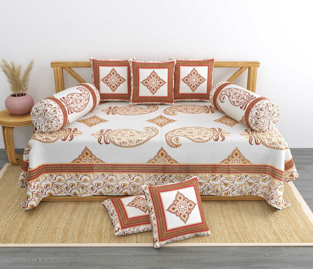 BS193: Karanpur Diwan Bed Sheet  Set