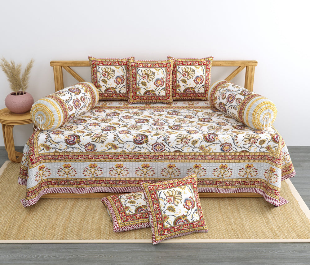 BS193: Karanpur Diwan Bed Sheet  Set