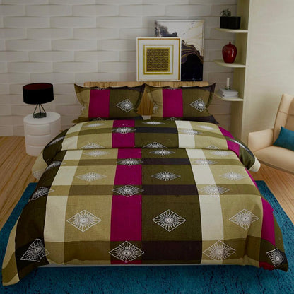 BS121:ANEMONE GIFT PACKING DOUBLE BED SHEET