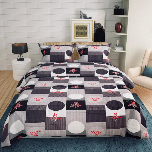 BS121:ANEMONE GIFT PACKING DOUBLE BED SHEET