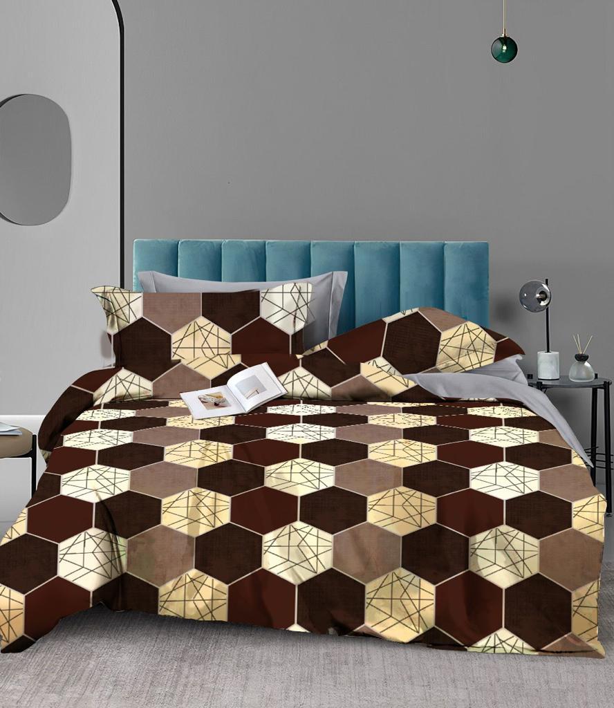 BS121:ANEMONE GIFT PACKING DOUBLE BED SHEET