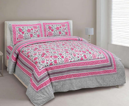 BS195: Tonk King Double Bed Sheets with Quilted Pillow Covers