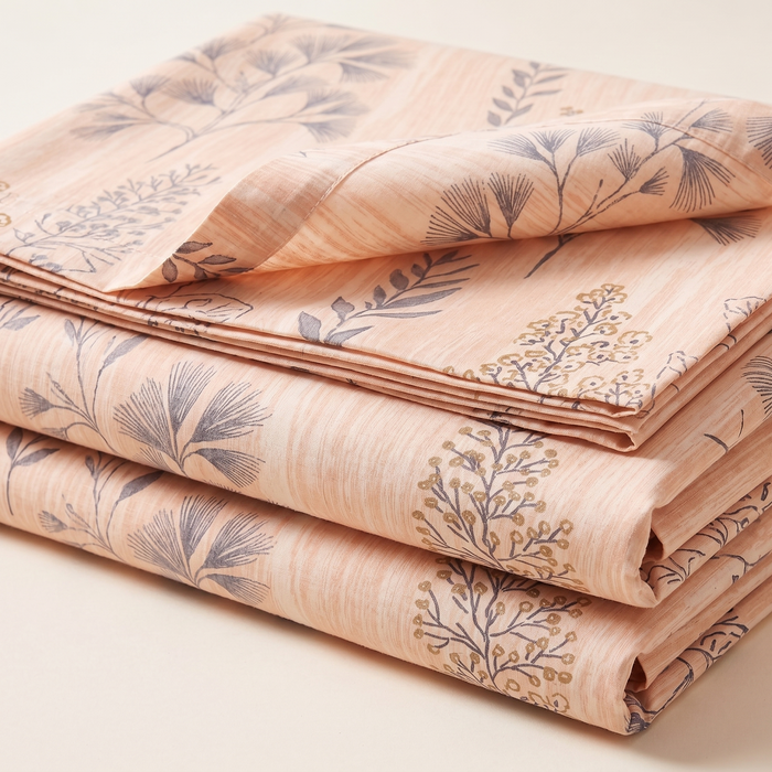 Botanical Bedsheet — Peach