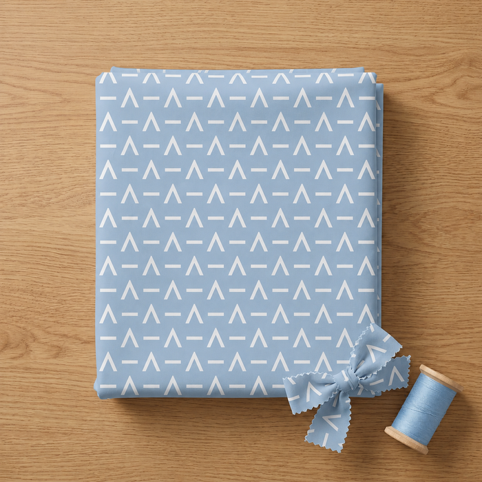 Geometric Triangle Bedsheet — Sky Blue
