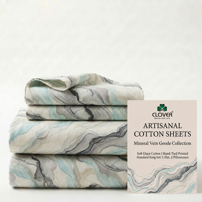 Marble Print Bedsheet — Multicolor