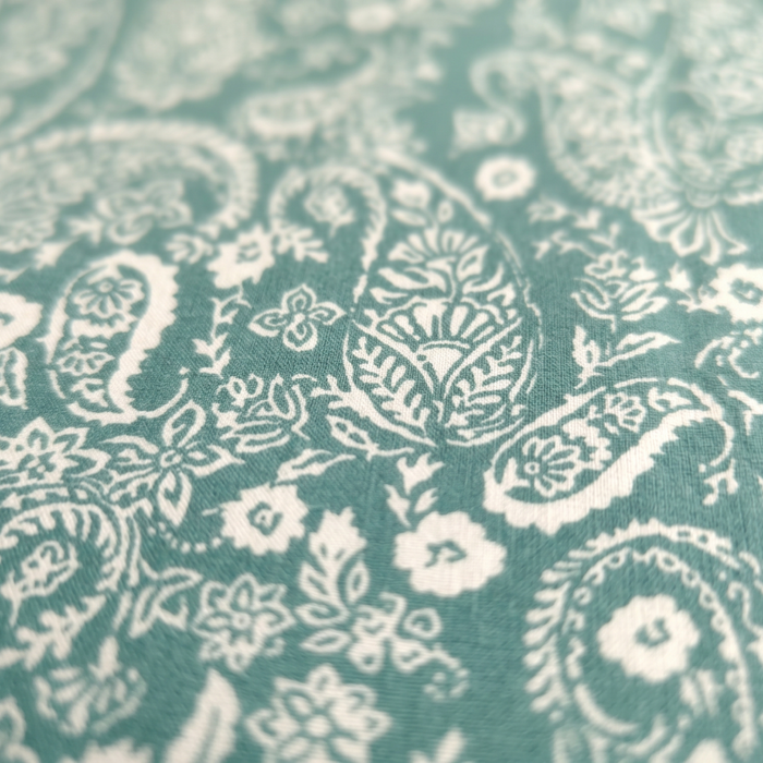 Paisley Bedsheet — Teal & White