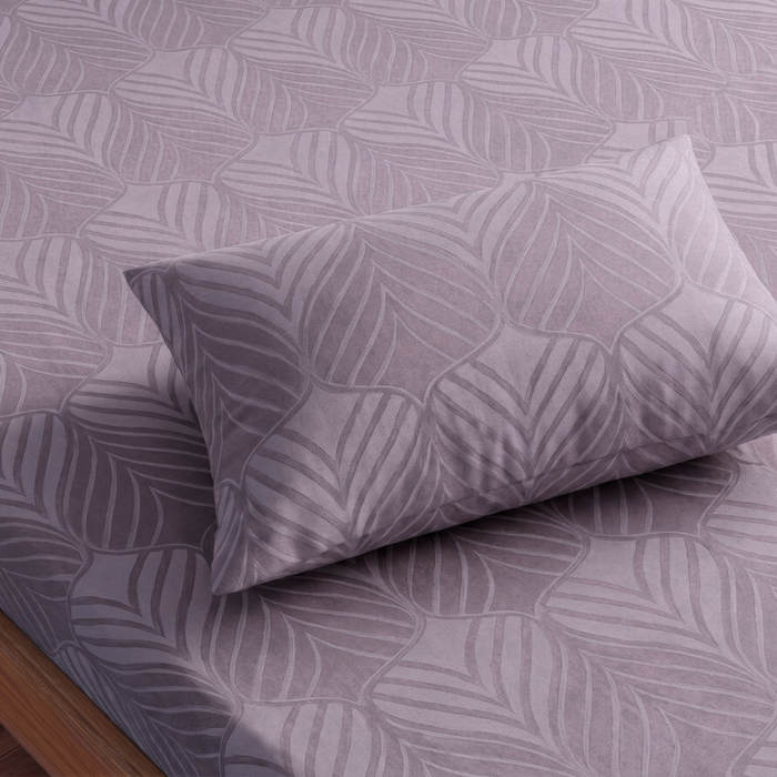 Tropical Leaf Pattern Bedsheet — Lavender
